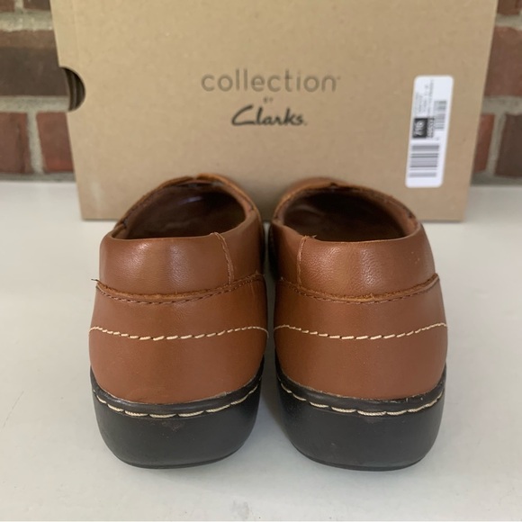 Clarks Womens Cora Meadow Slip On Brown Leather Loafers Flats US 6.5 M - Picture 6 of 10